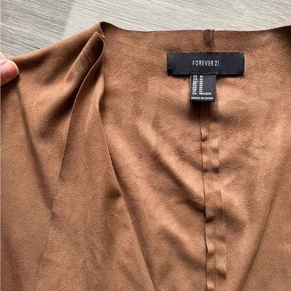 Faux Suede Front- Opening Jacket - Picture 3 of 4